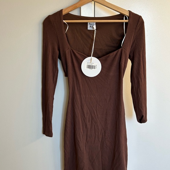 NEW princess polly long sleeve NOLAN MINI DRESS BROWN - Picture 10 of 10